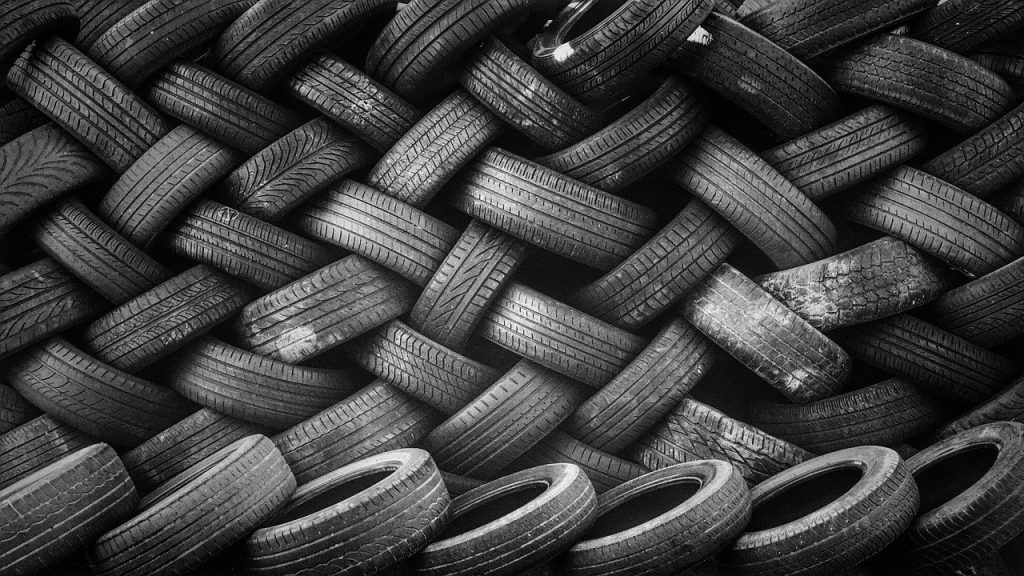 An image of a group of tyres piled on top of each other