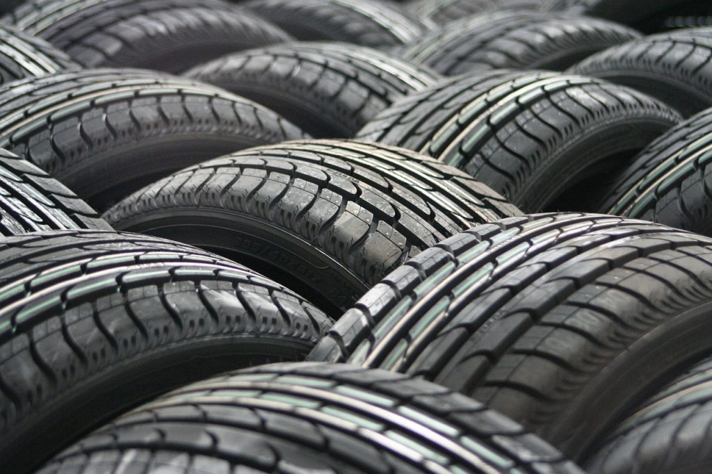 close up image of multiple tyres