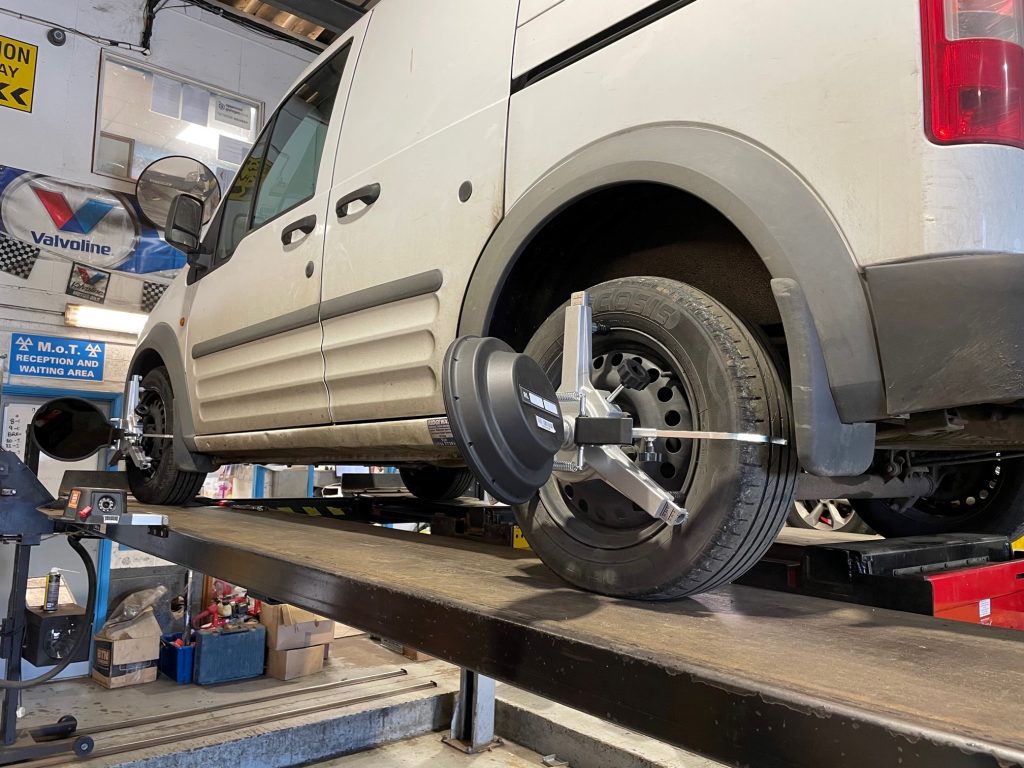 Van having tyres changed