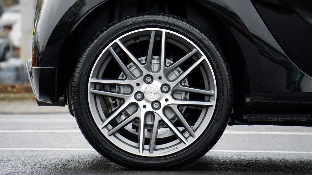 close up image of a car tyre
